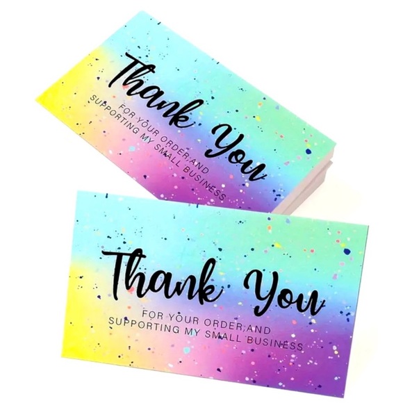 50 Multi Colored Thank You Cards - Picture 1 of 3